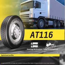 لاستیک چینی AUSTONE آستون 295/80R22.5 18PR جلو کامیون پهن AT116