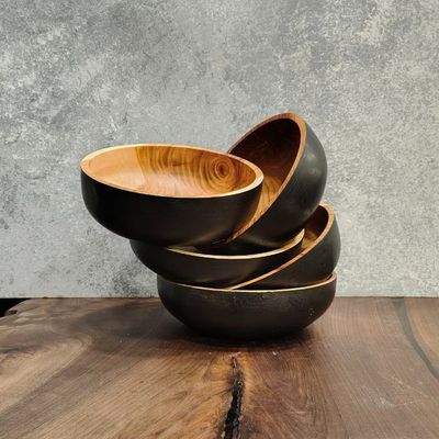 کاسه پذیرایی چوب گیلاس | سایز 19×6 سانتی‌متر