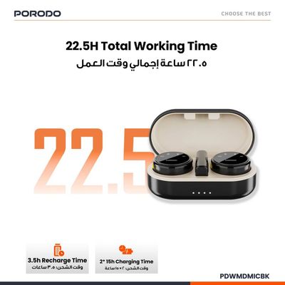 ست میکروفون یقه ای بی‌سیم برند Porodo (مدل PDWMDMIC)