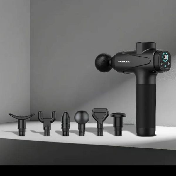 دستگاه ماساژور تفنگی (Massage Gun) از برند Porodo (سری Lifestyle) مدل PD-LFSTNS06BK ‌