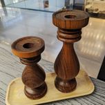 شمعدان سلطنتی گردو آراد | 15 سانت | مناسب شمع پهن و بلند