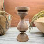 شمعدان سلطنتی چوبی آراد | 20 سانت | مناسب شمع پهن و بلند