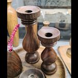 شمعدان سلطنتی چوبی دیاکو | 15 سانت | مناسب شمع پهن و بلند