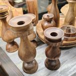 شمعدان سلطنتی چوبی مانی | 20 سایز | مناسب شمع پهن و بلند