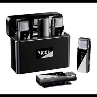 میکروفن یقه ای بیسیم مدل دیجیتال  2in1 Digital Display Microphone (Type-C) دو کاربره با کیس و صفحه دیجیتال