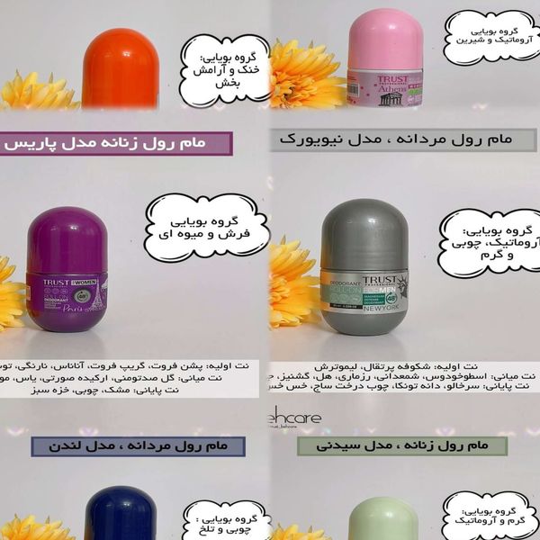 لوسیون خوشبوکننده (مام رول) زنانه تراست مدل سیدنی. 60 میلی لیتر