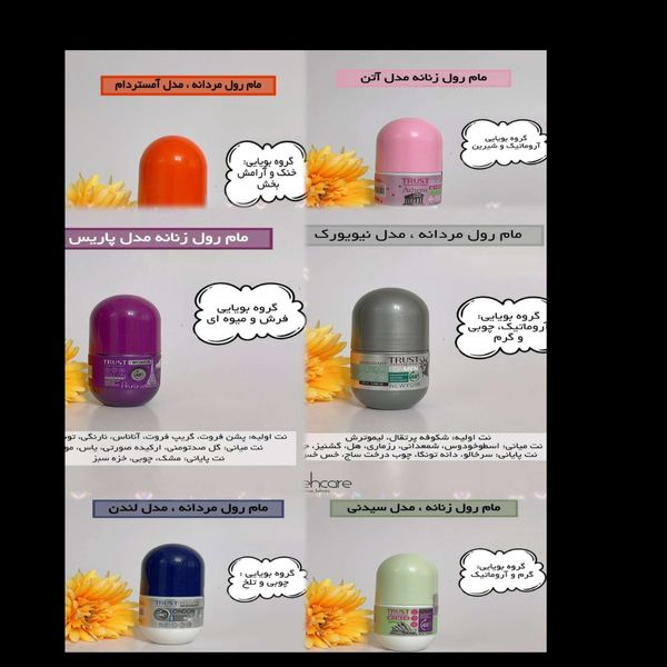 لوسیون خوشبوکننده (مام رول) زنانه تراست مدل سیدنی. 60 میلی لیتر