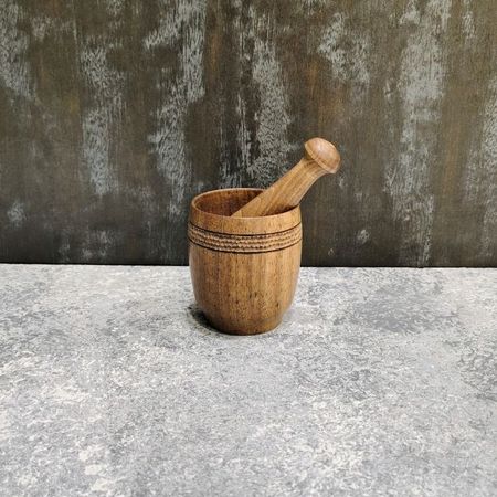 هاون چوبی گردو نقطه‌کوبی‌شده | نه شبیه بقیه، نه ضعیف مثل بقیه