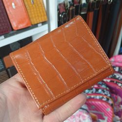 جاکارتی چرم طبیعی طرح کروکدیلی جای پولدار