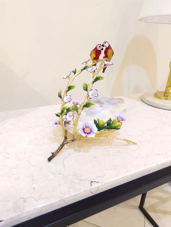 صدف عقربی بزرگ دو طوطی برنجی | مدل 4