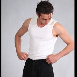 تنک تاپ سفید کبریتی مردانه فول کش | اورجینال دیلم