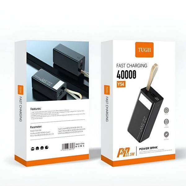 پاوربانک TUGII مدل Y-54 ظرفیت40000میلی آمپر اورجینال