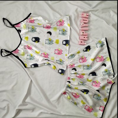 تاپ و شورتک و اسکرانچی ساتن فری سایز تا 42 طرح ببعی