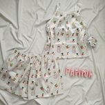 تاپ و شورتک و اسکرانچی مو ساتن طرح خرگوش و گیلاس