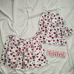 تاپ و شورتک ساتن طرح خرسی و قلب