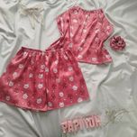 تاپ و شورتک ساتن خرسی البالویی