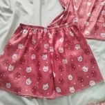 تاپ و شورتک ساتن خرسی البالویی
