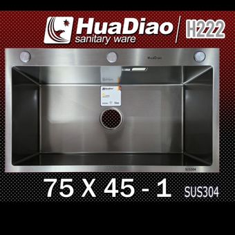 سینک باکسی تک لگن دودی سایز 75*45 برند هوادیائو