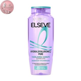 شامپو لورال Loreal Elseve بنفش برای موهای چرب و نازک مدل Hydra Hyaluronic Pure حجم 300 میل