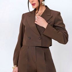 کت کراپ پشت بند دار