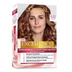 کیت رنگ مو لورال (اورال) شماره 6.32 – قهوه ای طلایی مسی loreal