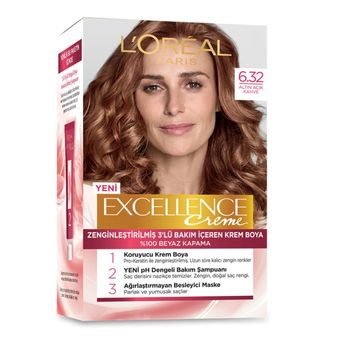 کیت رنگ مو لورال (اورال) شماره 6.32 – قهوه ای طلایی مسی loreal