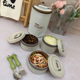 ظرف غذا سه طبقه دایره ای