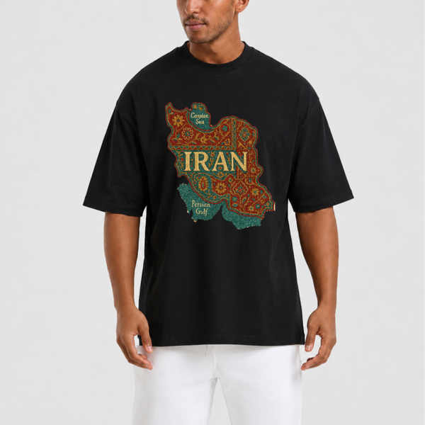 تیشرت طرح ایران زمین - تلفیق هنر سنتی و هویت ایرانی