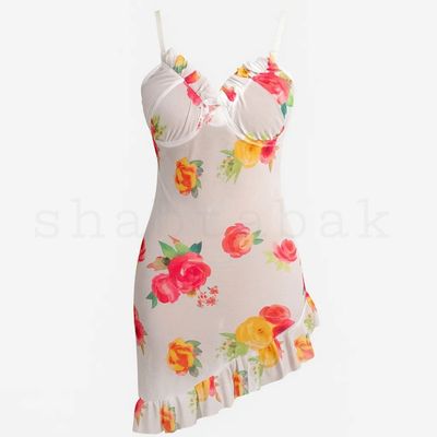 لباس خواب زنانه فنردار گلدار – کد 9028