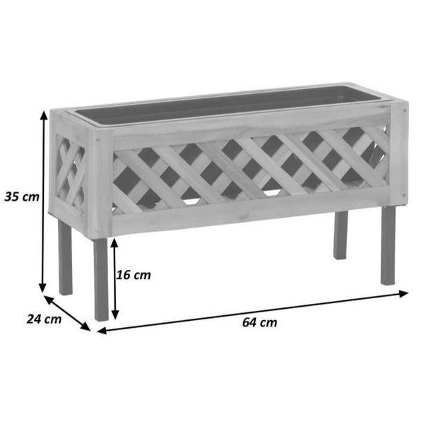 Flower box فلاور باکس چوب طبیعی(ضد آب) مدل فلاور3
