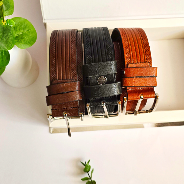 کمربند چرم طبیعی با سگک زبانه دار