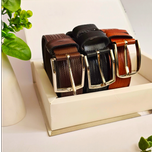 کمربند چرم طبیعی با سگک زبانه دار