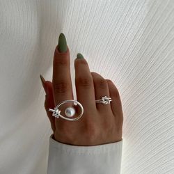 انگشتر مینیمال نهنگ و گره
