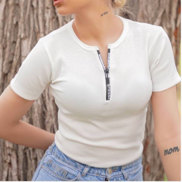 بادی نیم زیپ آستین کوتاه