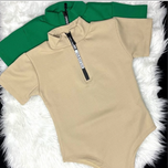 بادی آستین کوتاه نیم زیپ