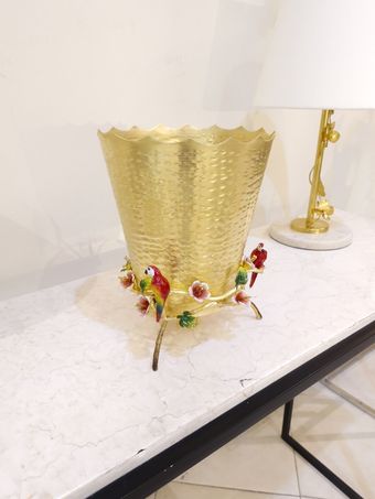 سطل/ گلدان برنجی | مدل تاجگون 4