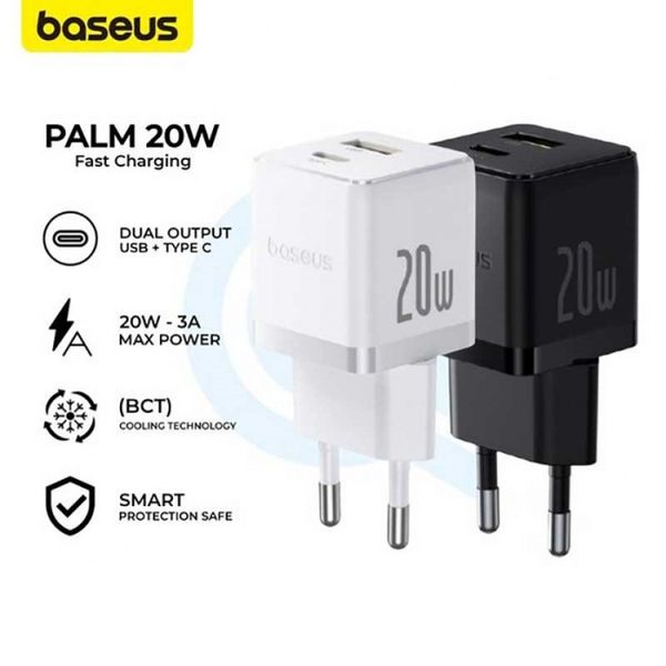 شارژر دیواری 20 وات باسئوس(Baseus) مدل PALM Fast Charger 20W