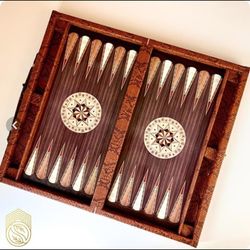 تخته نرد چرمی جامهره دار قفل دار