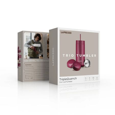 تراول ماگ 3 کاره LePRESSO TripleQuench ظرفیت 470 میلیلیتر | فلاسک سرامیکی با 3 نوع درب