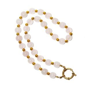 گردنبند سنگ کوارتز صورتی