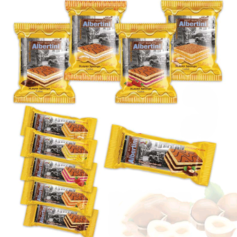 کیک مربعی سه لایه آلبرتینی 80 گرمی حام