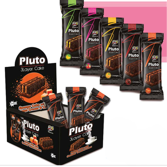 کیک لایه ای مربع پلوتو 60 گرمی حام