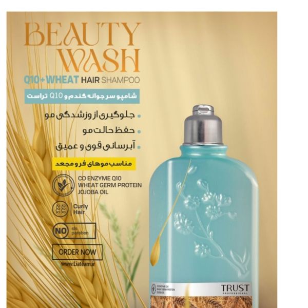 شامپو سر جوانه گندم و Q10 تراست