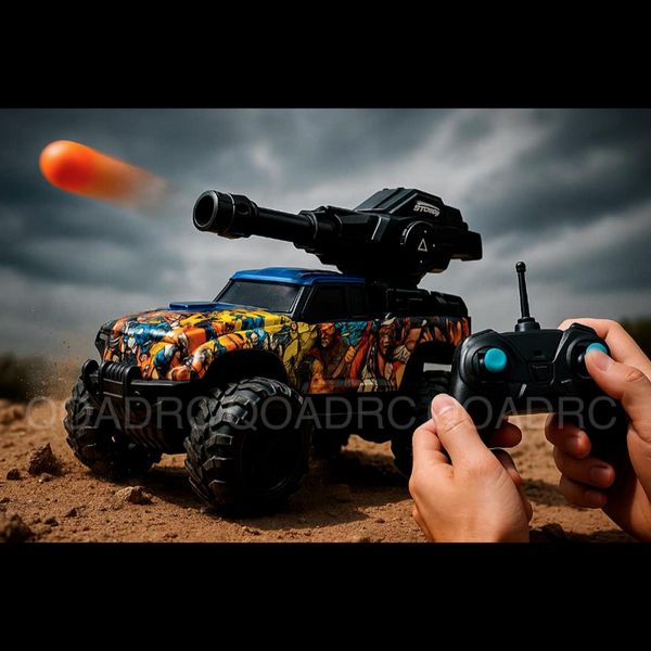 ماشین کنترلی جنگی تیر پرتاب کن مدل SBY WARS OFF-ROAD مقیاس 1:16 با ریموت کنترل و باتری شارژی