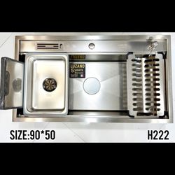 سینک باکسی 90cm دوپله LUZANO