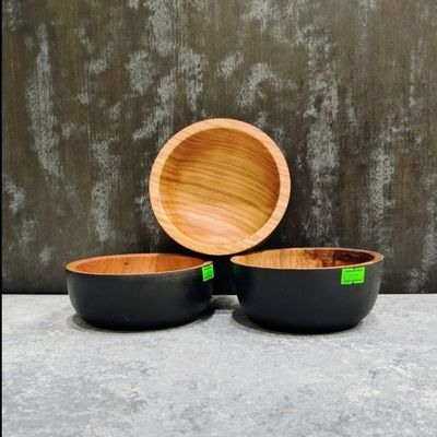 کاسه چوب گیلاس 13×6 سانتی‌متر مگنتی با لبه مشکی
