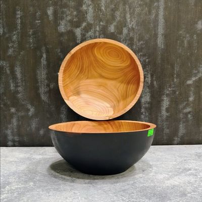 کاسه چوب گیلاس 22×9 سانتی‌متر با پوشش مشکی