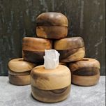 جعبه دستمال کاغذی گردو گرد دستساز