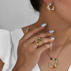 سرویس استیل نگین رنگی
