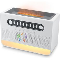 دستگاه بخور و پخش‌کننده صدا مدل Flame Air Diffuser با اسپیکر بلوتوث، چراغ خواب